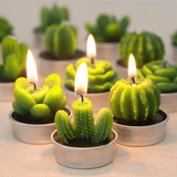 12pcs Succulent Cactus Home Candles Decor
