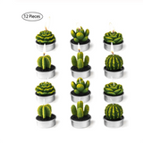 12pcs Succulent Cactus Home Candles Decor aplanter