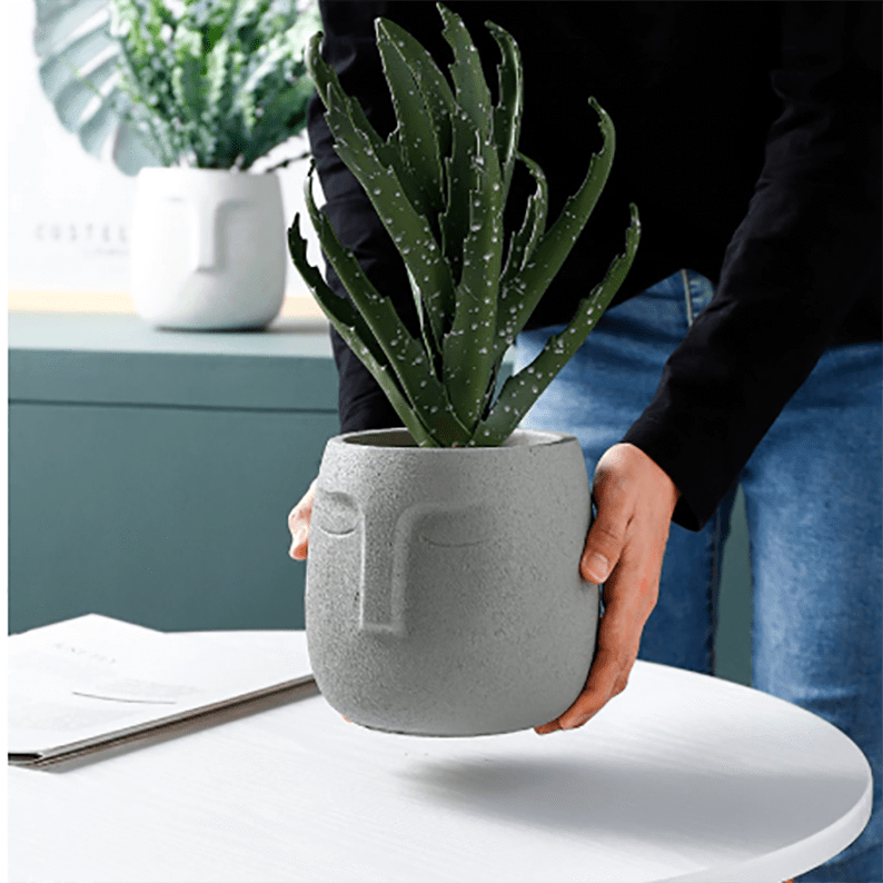 5.5 inch Human Face Ceramic Flowerpot Planter aplanter