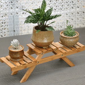 Bamboo Plant Flower Shelf Stand aplanter