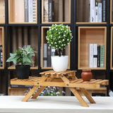 Bamboo Plant Flower Shelf Stand aplanter