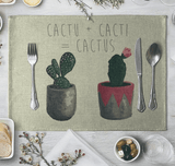 Cactus Family Dining Table Mat Linen Placemat Set B