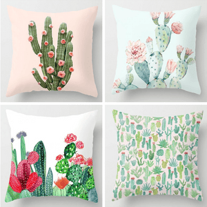 Cactus Succulent Plants Printed Cushion Cover aplanter