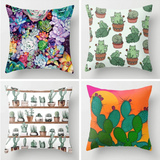 Cactus Succulent Plants Printed Cushion Cover B