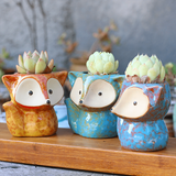 Ceramic Fox Planter Pots (Set Of 4) aplanter