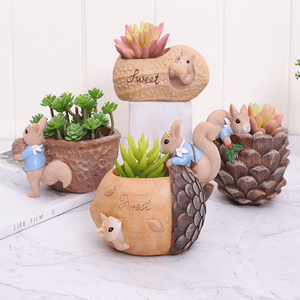 Set of 4 - Cute Squirrel Succulent Planter aplanter